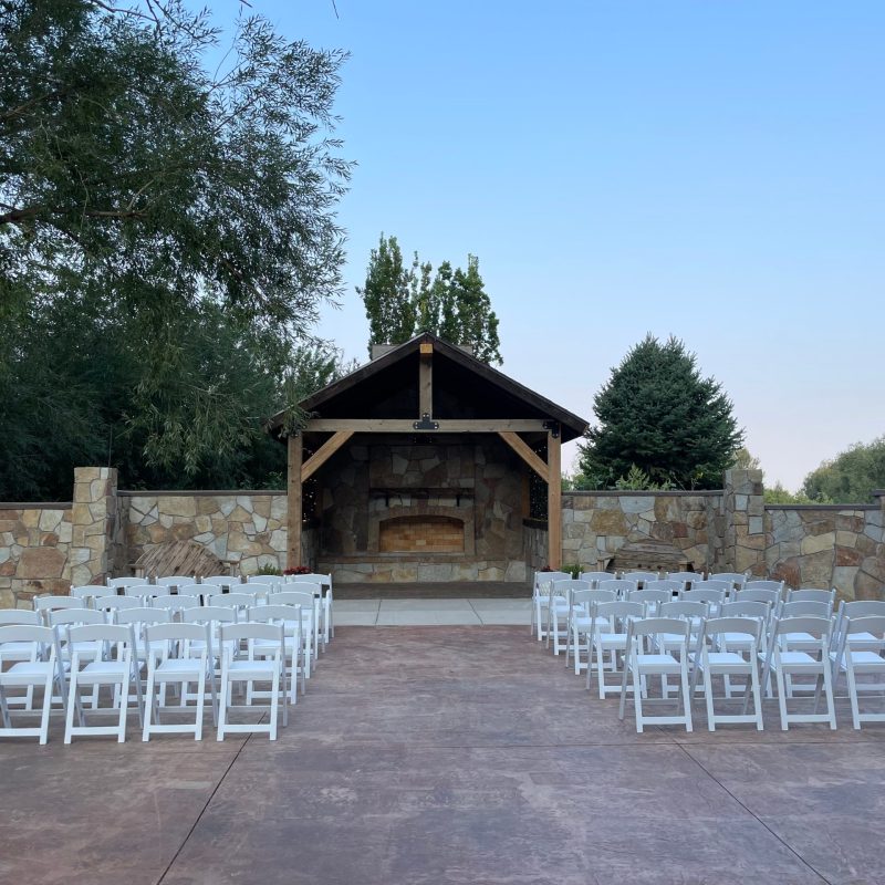 a bench in front of a building